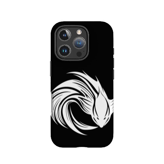 Wild Fighting Fish Tattoo Portrait IPhone Cases