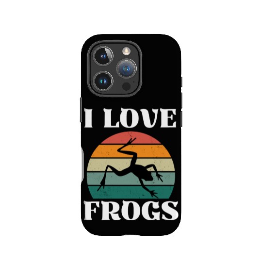 I LOVE FROGS RETRO SUNSET IPhone Cases