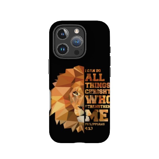 Philippians 4 13 Christian Bible Verse Lion Head IPhone Cases