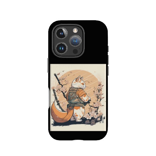 samurai katana cat vintage IPhone Cases