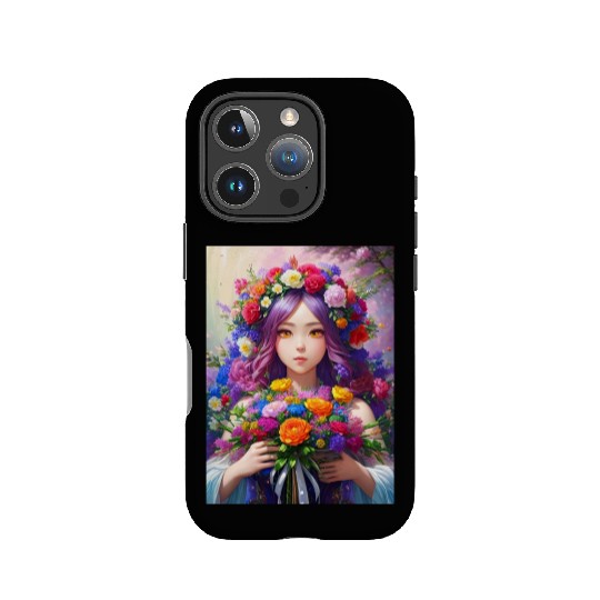 Spring Girl with a bouqet of flowers garland #4 IPhone Cases