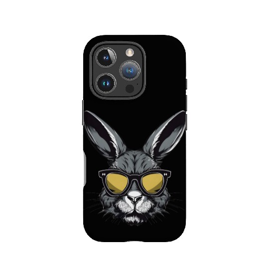 Bunny Face With Sunglasses Easter Day For Boys Men IPhone Cases