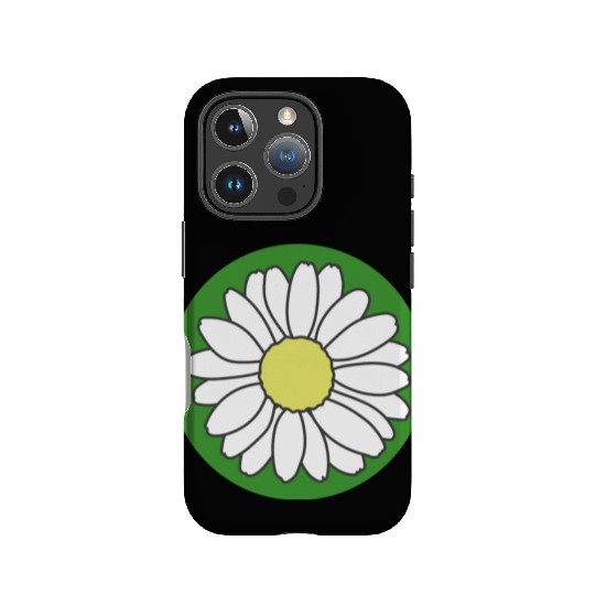 Cute flower in green circle IPhone Cases