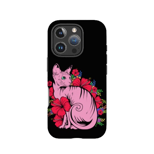 Cat Owner Pet Kitten Sphynx Cat With Flowers IPhone Cases