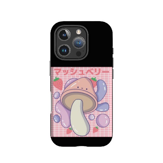 Kawaii Mushbery Mushroom and Strawberry IPhone Cases