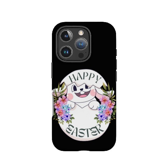 Happy Easter Bunny with Flowers IPhone Cases