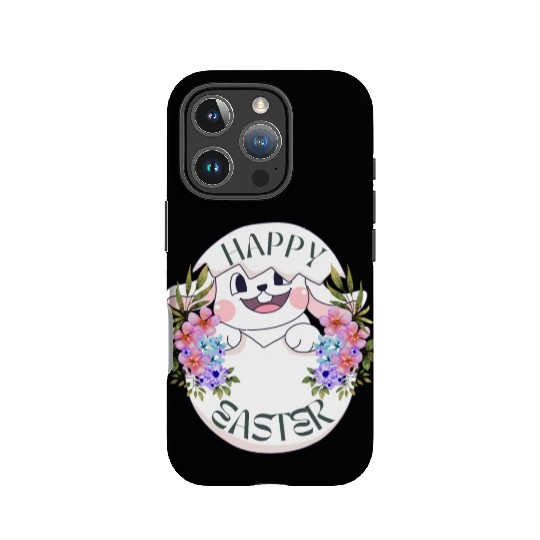 Happy Easter Bunny with Flowers IPhone Cases