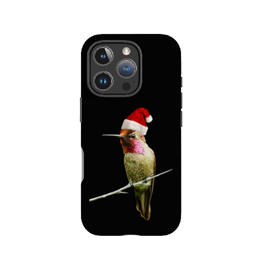 Hummingbird Santa Cute Christmas Hat Design for Bi IPhone Cases