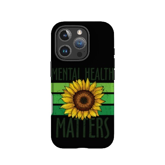 Mental Health Matters Green Sunflower IPhone Cases