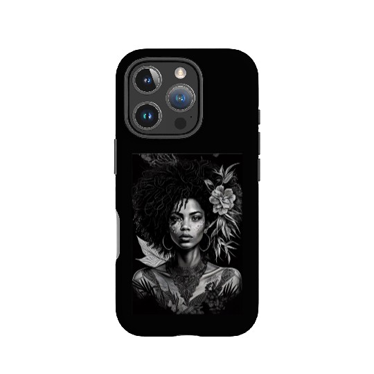 Black-and-White Afrocentric Art IPhone Cases
