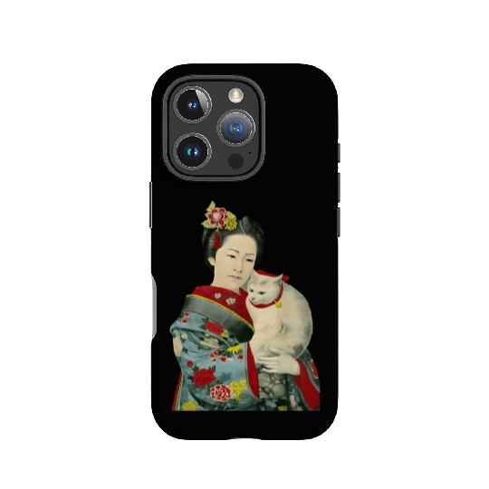 Geisha Cat Kimono Japanese Vintage Art IPhone Cases