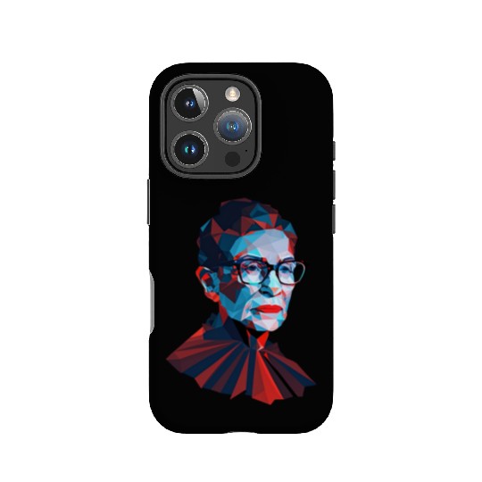 Ruth Bader Ginsburg low polygon design red blue IPhone Cases