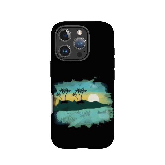 Beach Sunset Watercolor Design Sublimation Art 2 IPhone Cases