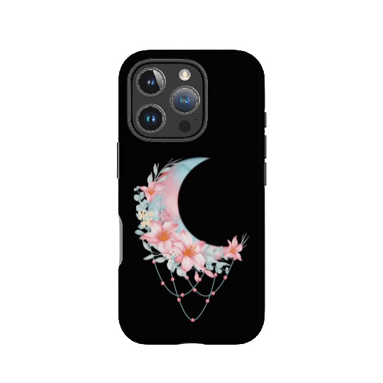 Crescent Floral Moon IPhone Cases
