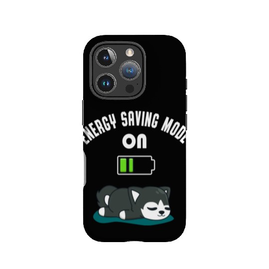 Cute Husky Battery Low Energy Tired Dog Fun IPhone Cases