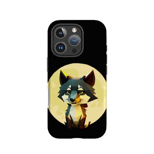 Wolf howling at the moon graphic IPhone Cases