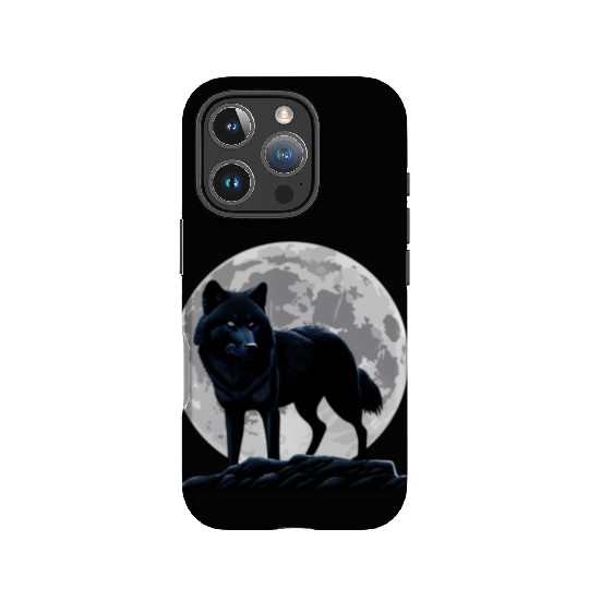 Wolf howling at the moon graphic IPhone Cases