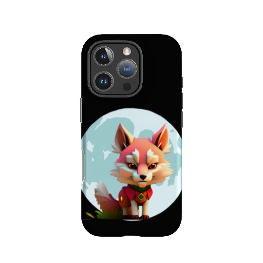 Wolf howling at the moon graphic IPhone Cases