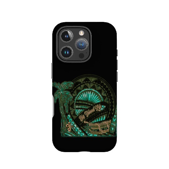 Big Island Outrigger Canoe Tribal Halftone Edges IPhone Cases