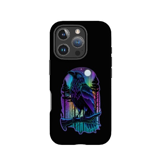 Raven Forest Neon Animal Bird Gothic Metal 80s IPhone Cases