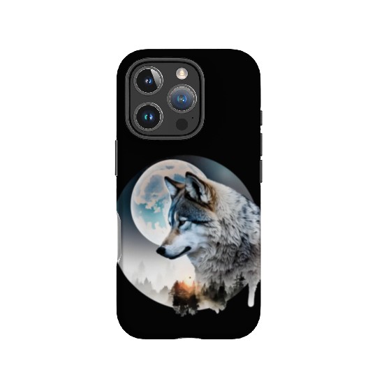 Wolf Moonlight Forest Wild Werewolf Watercolor 3 IPhone Cases