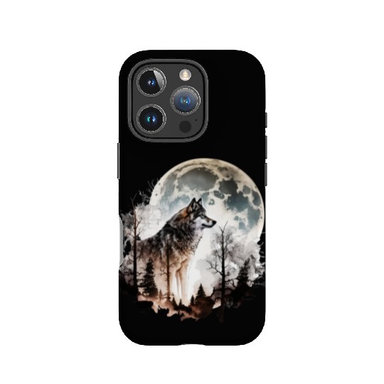 Wolf Moonlight Forest Wild Werewolf Watercolor 5 IPhone Cases
