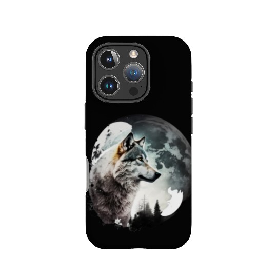 Wolf Moonlight Forest Wild Werewolf Watercolor 1 IPhone Cases