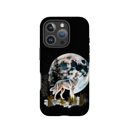 Wolf Moonlight Forest Wild Werewolf Watercolor 2 IPhone Cases