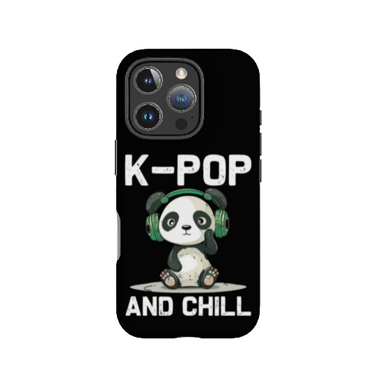 Kpop And Chill Panda Headphones Korean Music Lover IPhone Cases