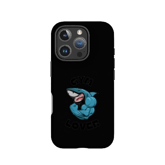 Blue Illustrated Shark Gym Lover IPhone Cases