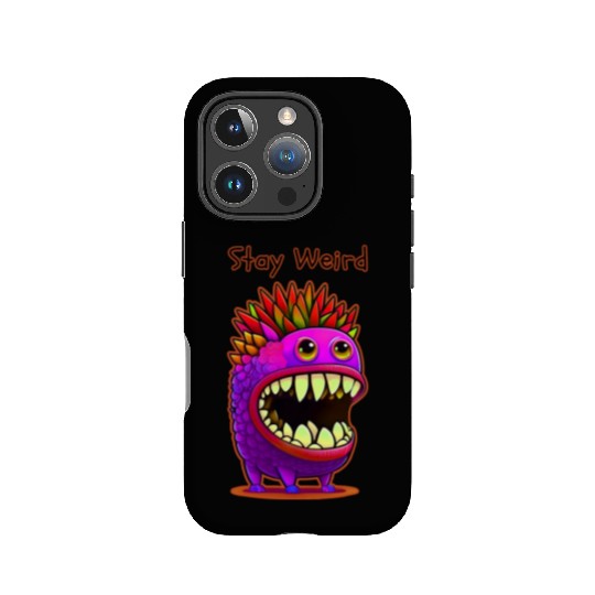 Stay Weird Monster Doodle Violet IPhone Cases