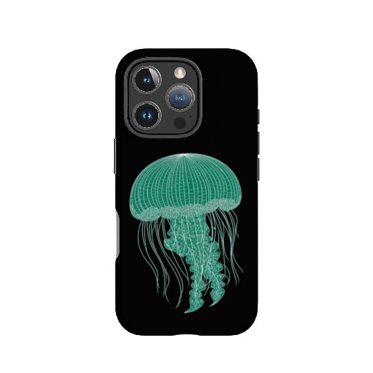 Sea life, Green Jellyfish IPhone Cases
