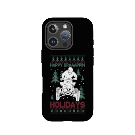 Happy Braaappin Holidays ATV Rider Christmas IPhone Cases