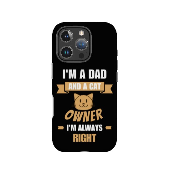 Dad and cat owner IPhone Cases