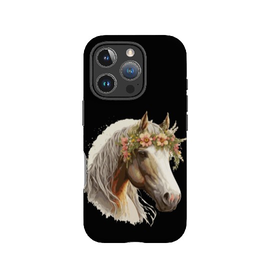 Horse Flower Crown Floral Farm Animal Pet Horse Ri IPhone Cases