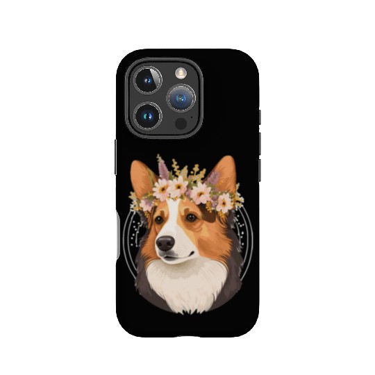 Cute Welsh Corgi Flower Crown Pet Dog Breed Floral IPhone Cases
