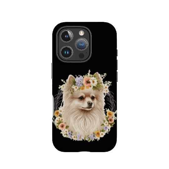 Cute Pomeranian Pom Flower Crown Pet Dog Breed Flo IPhone Cases