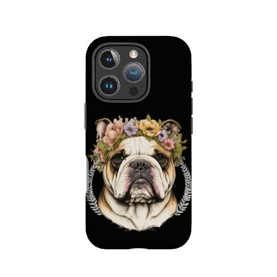Cute Bulldog Flower Crown Pet Dog Floral Puppy IPhone Cases