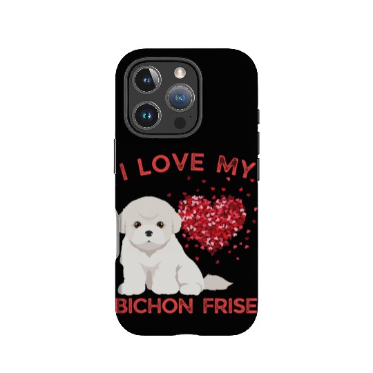 I love my Bichon Frise Cute valentines puppy dog IPhone Cases