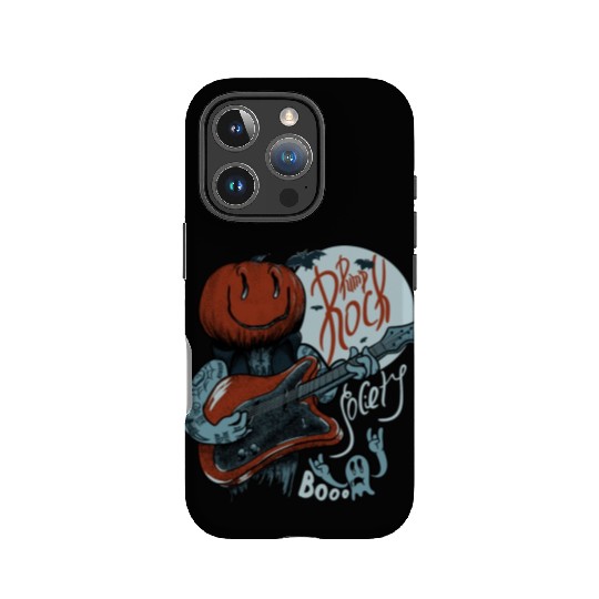 Pump Rock Society Halloween Pumpkin Playing Guitar IPhone Cases