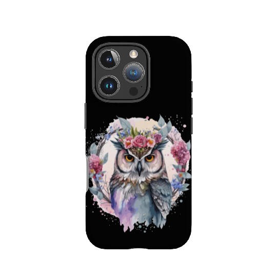 Watercolor Owl Flower Crown Artistic Floral Birds IPhone Cases