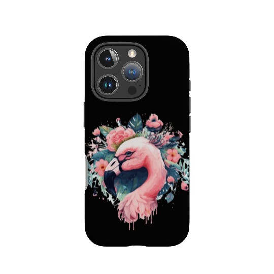 Cute Pink Flamingo Tropical Bird Flower Crown Flor IPhone Cases