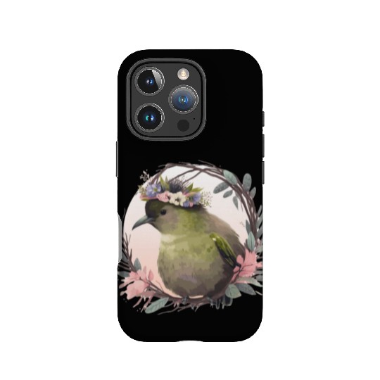 Tropical Kiwi Bird Flower Crown Floral Exotic Bird IPhone Cases