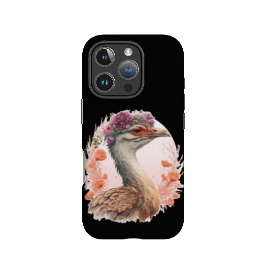 Cute Bustard Bird Watching Flower Crown Floral Bir IPhone Cases