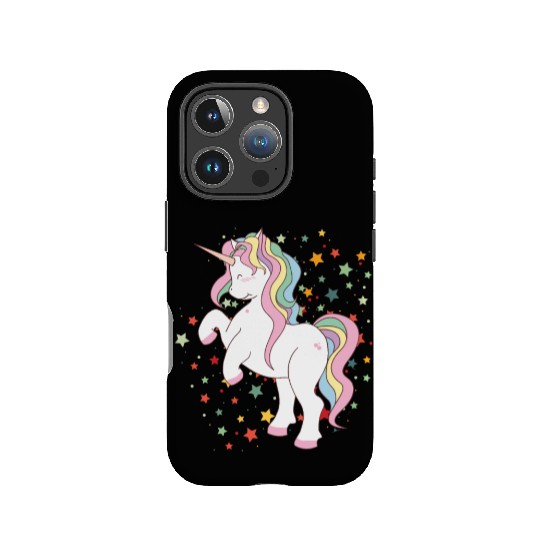 Cute Rearing Rainbow Unicorn Falling Stars IPhone Cases