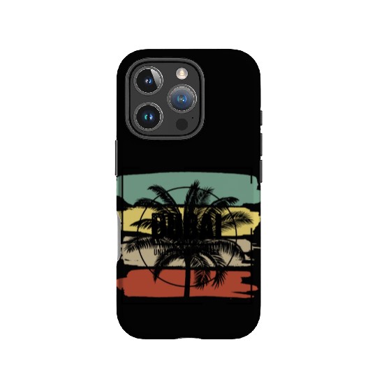 Dubai United Arab Emirates Palm Tree Retro IPhone Cases