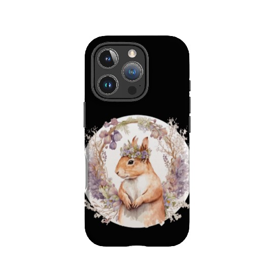 Cute Squirrel Flower Crown Boho Aesthetic Animal L IPhone Cases