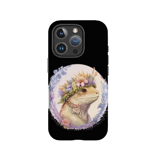 Floral Bearded Dragon Flower Crown Pet Lizard Love IPhone Cases