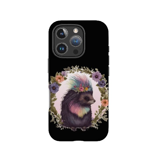 Watercolor Porcupine Flower Crown Floral Animal Lo IPhone Cases