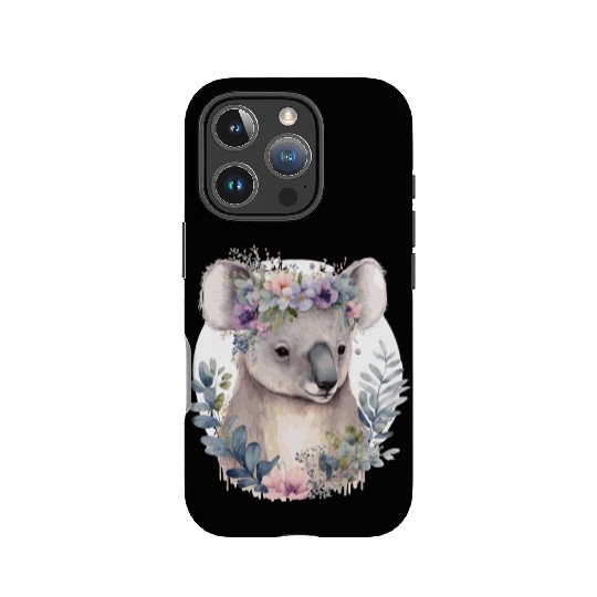 Watercolor Koala Bear Flower Crown Floral IPhone Cases